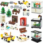 For Lego City Friends Moc Mini Figures Home Accessories Furniture Minifig