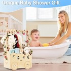 Wooden Baby Shower Basket With Hanger Rack - Personalized Baby Gift  Newborn    