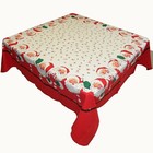Retro Santa Claus Calls Cotton Christmas Holiday Tablecloth Linens 52  Square