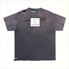 Gotofree Distressed Ripped Patch Pocket Letter Short Sleeve Unisex Tee T-shirt
