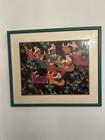 Vintage New Century Chicago Framed Asian People On Yaks Wall Art 38x32