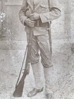 Spanish American War Us Army Military Soldier  Krag Rifle And Bayonet Named Back