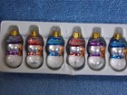 Lot Of 6 Vintage Glass Mini Snowman Christmas Ornaments 1 1 2 