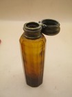 Antique Victorian Scent Flask   Perfume Bottle With Amber Glass