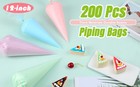 200pcs Disposable Icing Piping Bags - 12 Inch Pastry Bag Frosting Bags For Cake