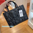 Nwt Coach Maggie Small Tote Bag In Signature Leather In Black Cy670