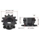2pcs  25 Chain Roller Sprocket 12mm Bore 1 4-inch Pitch 12 Tooth Type B Sprocket