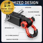Zahawn Shackle Hitch Receiver 2 Inch 45000 Lbs Breaking Strength  Medium  Red