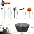 150 Pcs Halloween Cupcake Topper Set 50 Picks 100 Liners For Party