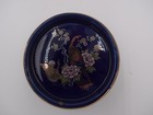 Vintage Interpur Taiwan Gold   Cobalt Blue Peacock   Floral Coasters Set Of 8
