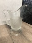 Eapg Gillinder   Sons Westward Ho Frosted Glass Rare 6 3 4  Milk Pitcher Pioneer