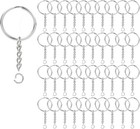 100pack Key Ring With Chain And Open Jump 1 Inch Split Round Keychain Rings Bulk