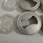 Vintage Lot Of 6 Presto Aluminum Bow Tie Lids   Glass Insert