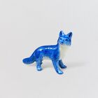 Blue   White Fox Ceramic Porcelain Figurine Hand-painted Home Decoration