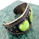 Gaspeite Native American Cuff Bracelet   Private Sale 4 Az Sunflower