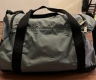 Nike Duffel Bag Gray light Blue black Embroidered Swoosh Gym Travel Shoulder Bag
