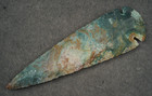 Dark Golden  green 4 9  Flint Spearhead Point Knife Blade Arrowhead I-671
