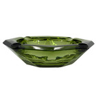 Vintage 1960s Heavy Green Glass Cigar Ashtray 6 5    Mid Century Modern     4 Slots
