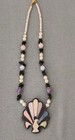 Lee Sands Mother Of Pearl Onyx Amethyst Jade Peacock Pendant Statement Necklace