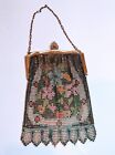 Stunning Whiting And Davis Art Nouveau deco Antique 1920s Painted Enamel Mesh   