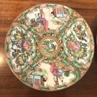 2 Vintage 6    Early Hand Painted Chinese Porcelain Rose Medallion Saucer Plates