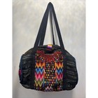 Unbranded Huipil Duffel Bag Unisex Large Black Multicolor Excellent Boho Travel