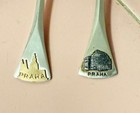 2 Vintage 900 Silver Souvenir Spoons Praha Prague Czech Czechoslovakia Buildings