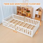 Docred Twin Floor Bed For Kids Montessori Bed Frame With Wood Slats   Door Wood