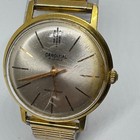Vtg Cardinal Watch Men 17j Gold Tone Hand Winding Mechanical Leather  run   Stop