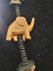 2 Wood Animal Bead Necklace Hand Carved Wooden Jewelry Bohemian 1970s