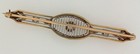 Stunning Art Deco 14k Platinum Filigree With 3 Genuine Diamonds Bar Pin 4 6 Gr