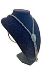 Vintage Bennett Pat  Pend  C-31 Turquoise Bolo Tie 18    Western Sterling Silver