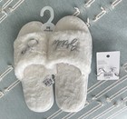  new  Fuzzy Bride Slide Slippers  l  And Crystal Hoop Earrings