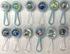Vintage Baby Boy Blue Baby Rattle Cupcake Toppers Set Of 12 Bc6
