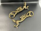 Vintage Gothic Bronze Brass Metal Winged Creature Gargoyle Phoenix - Wall door  