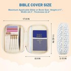 Dntorx Quilted Bible Cover Case With Handle  Blue Floral  Large 11 4 