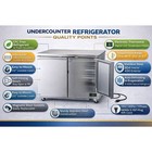 Evakool Ekuc48r 48  Commercial Undercounter Worktop Refrigerator Two Doors