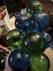 Vintage Mid Century Modern Lucite Acrylic Grape Cluster Green Blue Dark Stem