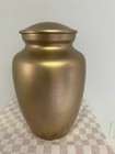 Best Friend Large Cremation Urn Metal Gold Tone  Paw Prints Screw Lid some Flaws