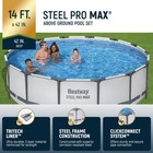 Bestway Steel Pro Max 14  X 42  Above Ground Outdoor Swimming Pool Set  Gray