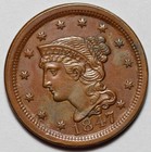 1847 Braided Hair Liberty Head Large Cent - Us 1c Copper Coin