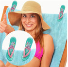 New 4 Count- Must Have Flip Flop Beach Towel Clips - Light Pink And Sea Blue