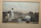 Antique Print     Twilight In Paris     By Childe Hassam Late 19th C Rare Framed