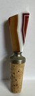 Vintage Agate Stone Wine Stopper With Pewter Neck  Beautiful  No Chips 