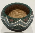 Antique Native American Paiute Indian Fully Beaded Basket Colorful 4    Vtg