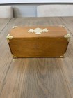 Vintage Coaster Set 16 Pc Wood Cork Brass