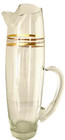 Vtg Glass Pitcher Gold 12 5  Tall Cocktail Martini Bar Mcm Mid Century Modern
