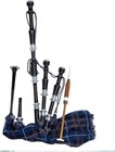 Scottish Highland Bagpipe Silver Mount Black Finish Rosewood With Carrying Bag