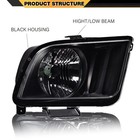 Headlights For Ford Mustang 2005 2009 2pcs Clear Lens Black Housing Amber