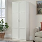 Tall Storage Cabinet White 2 Door Pantry Organizer With Adjustable Shelves